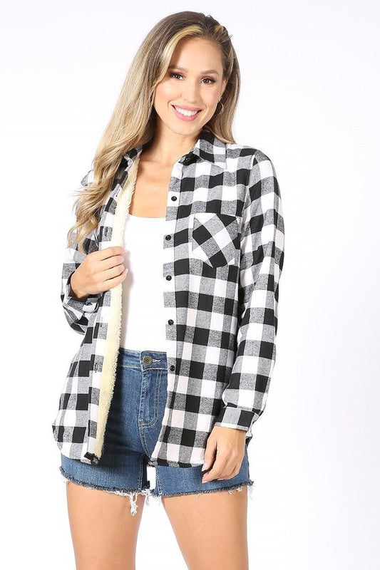 JCT 020 - Checkered Fur Lined Shacket