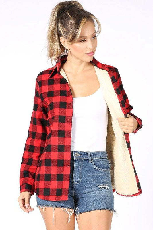 JCT 020 - Checkered Fur Lined Shacket