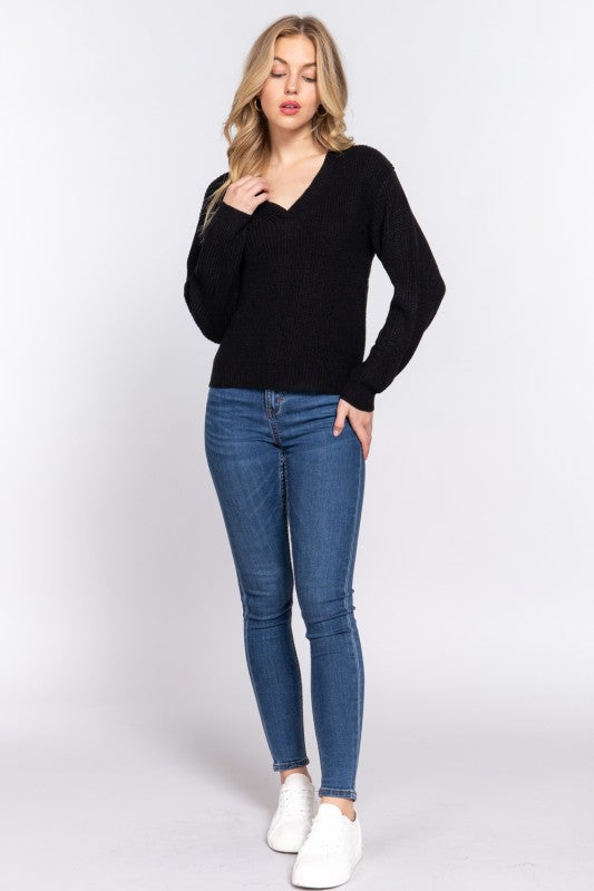 SWT 007 - Long Sleeve V-Neck Sweater