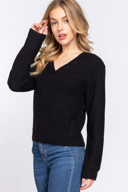 SWT 007 - Long Sleeve V-Neck Sweater