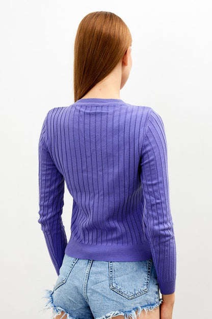 SWT 026 - V Neck Knit Sweater Top