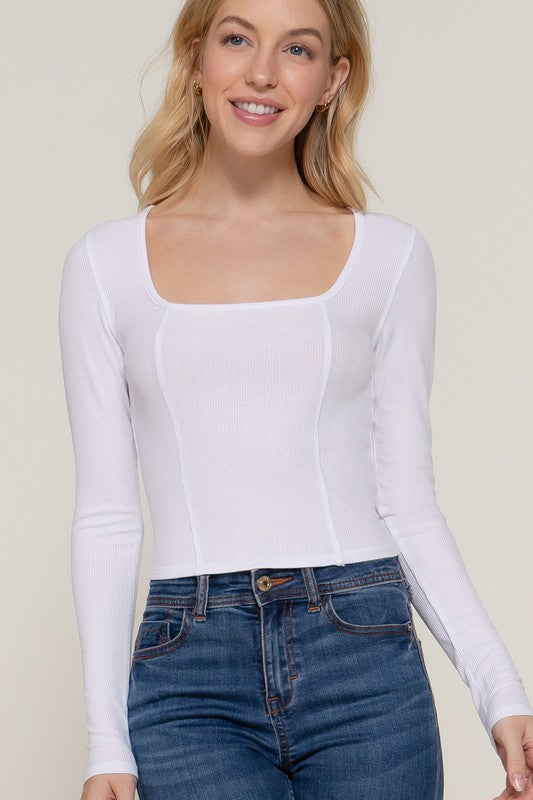 CT 2759 - Long Sleeve Corset Knit Top