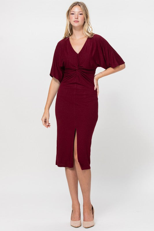 CD 3690 - Twist Detail Midi Dress