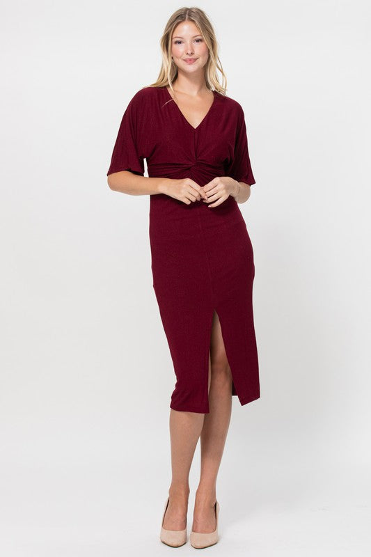 CD 3690 - Twist Detail Midi Dress