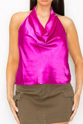 DT 1833 - Satin Cowl Neck Top