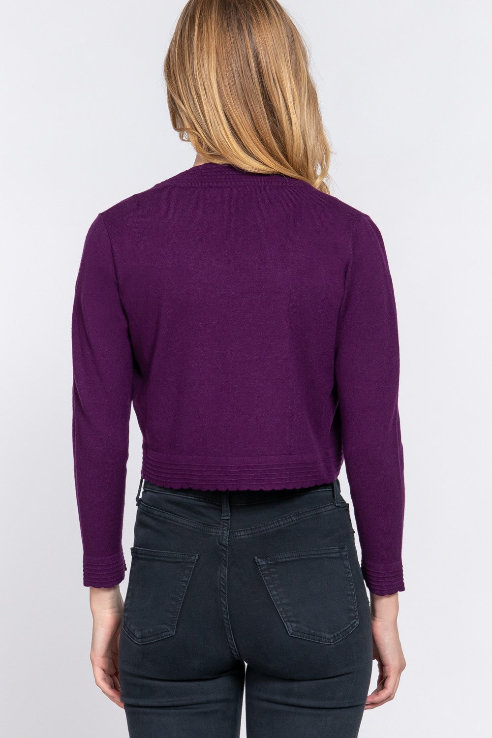 SWT 048 - Scallop Hem Bolero Cardigan