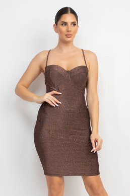 DD 1328 - Glittery Sweetheart Bodycon Dress