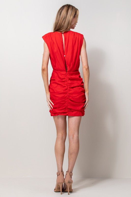 CD 3595 - Shoulder Pad Mini Dress