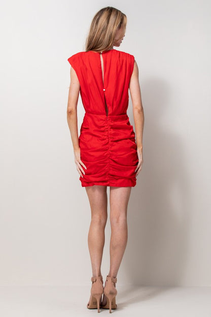 CD 3595 - Shoulder Pad Mini Dress