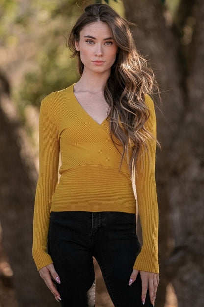 SWT 022 - Fitted V Neck Sweater Top