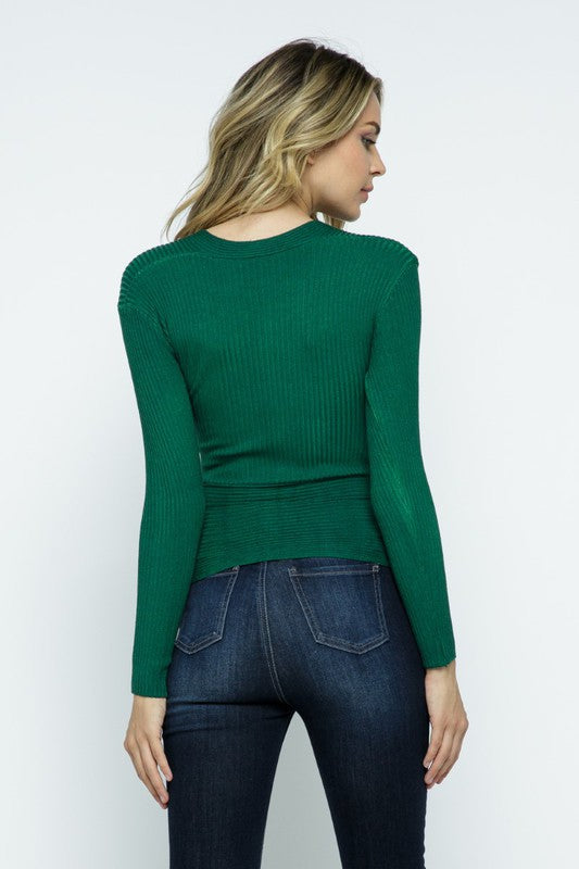 SWT 022 - Fitted V Neck Sweater Top