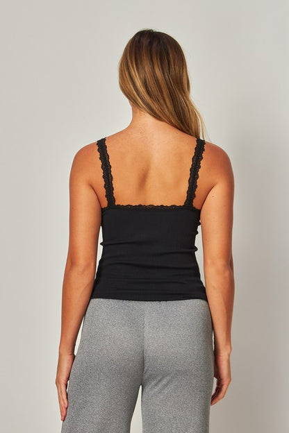 CT 2739 - Stretch Lace Trim Tank Top