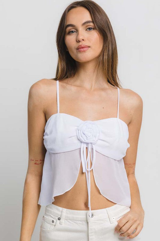 CT 2702 - Rose Chiffon Top