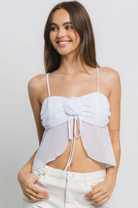 CT 2702 - Rose Chiffon Top