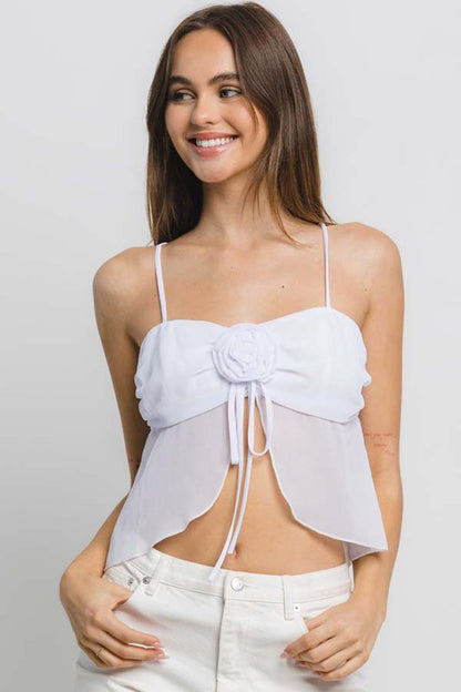 CT 2702 - Rose Chiffon Top