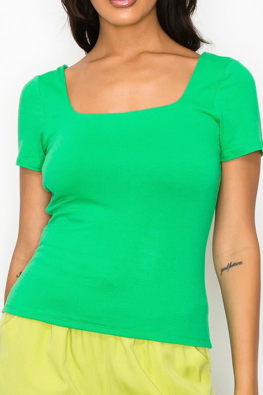 CT 2774 - Square Neck Double Layer Top