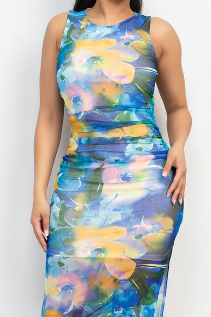 DD 1311 - Floral Slit Midi Dress