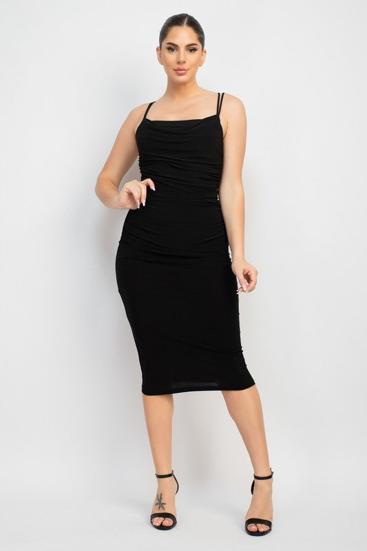 CD 3649 - Cowl Neck Bodycon Mini Dress