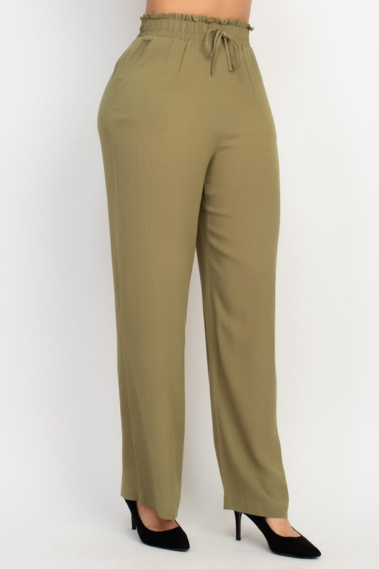 P 752 - Wide Leg Paperbag Pants