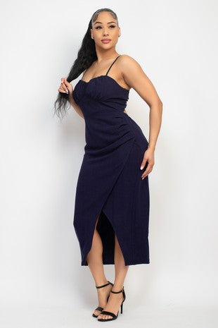 DD 1406 - Shirred Tie-Back Dress