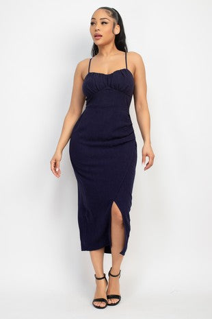 DD 1406 - Shirred Tie-Back Dress