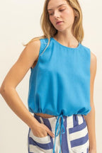 DT 1933 - Sand Washed Sleeveless Crop Top
