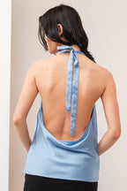 CT 2716 - Satin Cowl Neck Halter Top