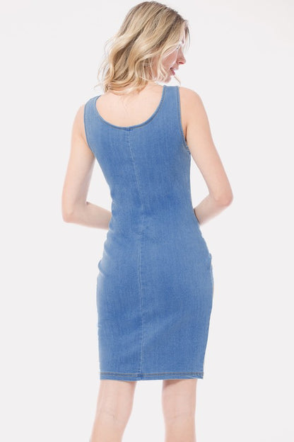 DD 1324 - Stretch Denim Bodycon Dress