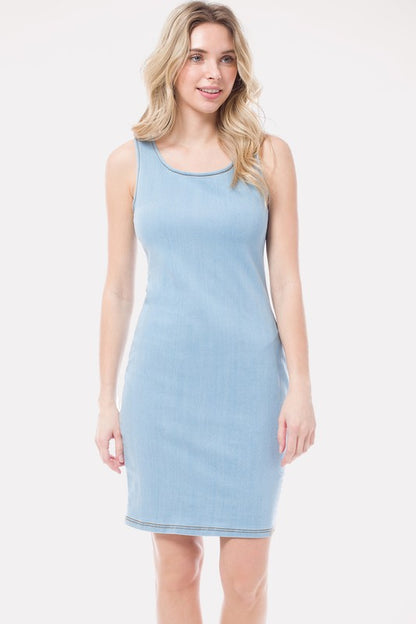 DD 1324 - Stretch Denim Bodycon Dress