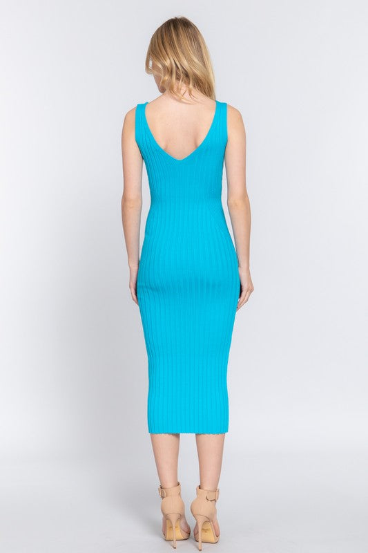 CD 3695 - Sleeveless Sweater Midi Dress
