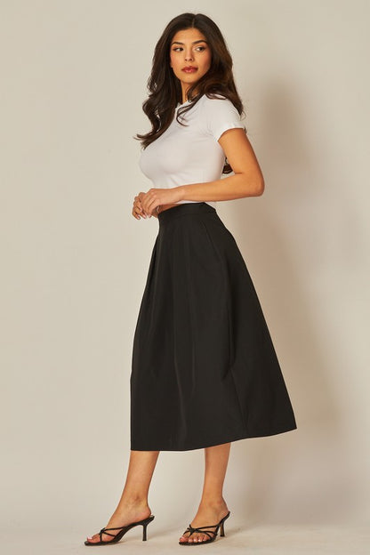 SKT 956 - Woven Midi Skirt