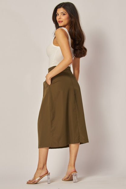 SKT 956 - Woven Midi Skirt