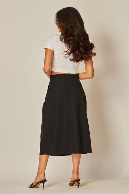 SKT 956 - Woven Midi Skirt