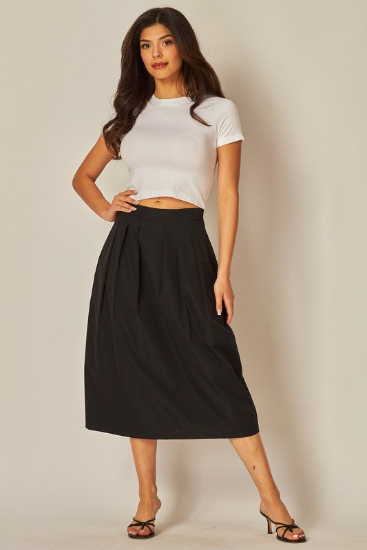 SKT 956 - Woven Midi Skirt