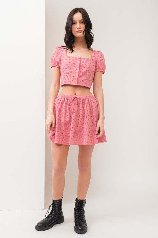 SKT 968 - Cap Sleeve Top & Mini Skirt Set (Top Only)