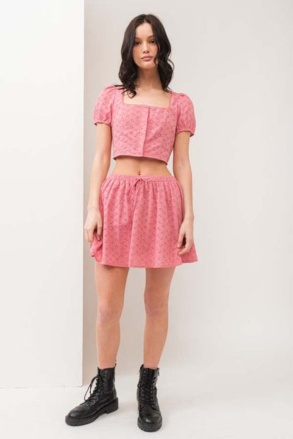 SKT 968 - Cap Sleeve Top & Mini Skirt Set (Top Only)