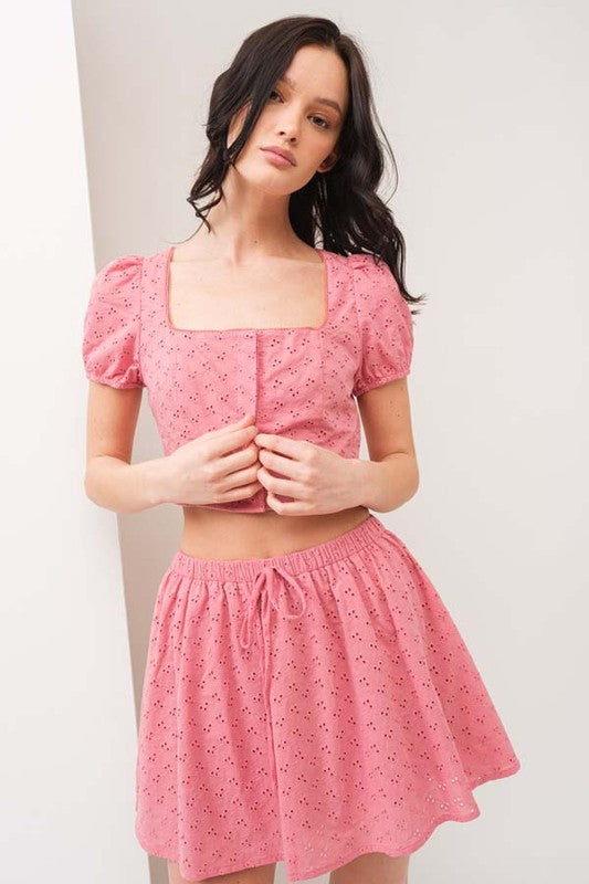 SKT 968 - Cap Sleeve Top & Mini Skirt Set (Top Only)