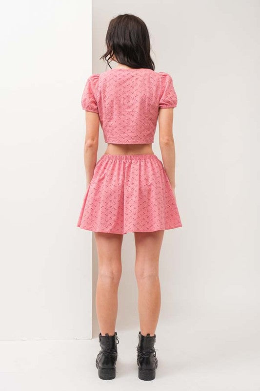 SKT 968 - Cap Sleeve Top & Mini Skirt Set (Top Only)