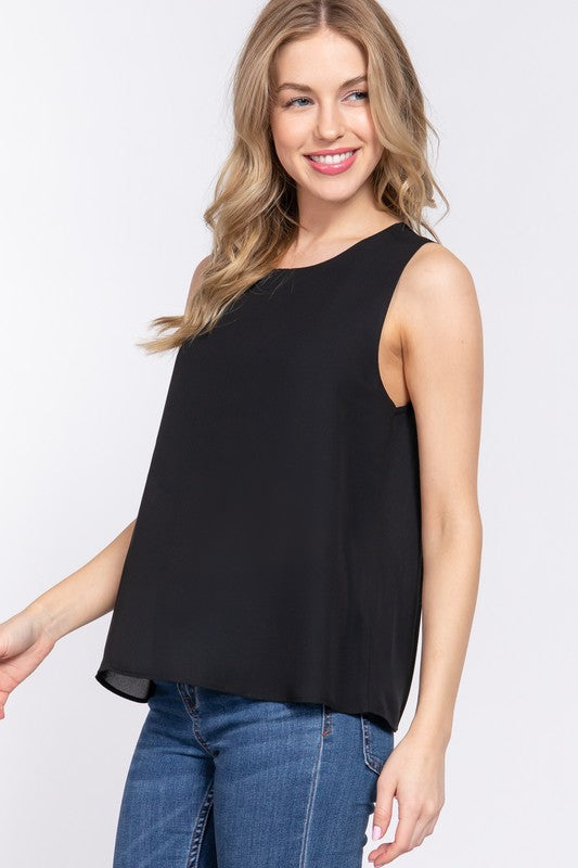 CT 2757 - Sleeveless Round Neck Top