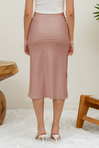SKT 1033 - Satin Midi Skirt