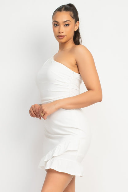 DD 1457 - Ruffled One Shoulder Dress