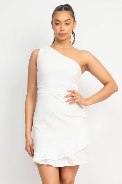 DD 1457 - Ruffled One Shoulder Dress