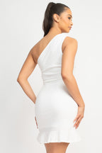 DD 1457 - Ruffled One Shoulder Dress