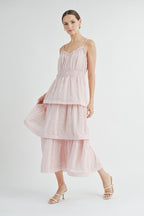 LD 636 - Tiered Ruffled Maxi Dress