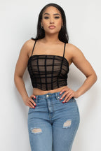 DT 1938 - Seamed Mesh Corset Top