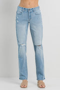 P 781 - Distressed Straight Leg Jeans