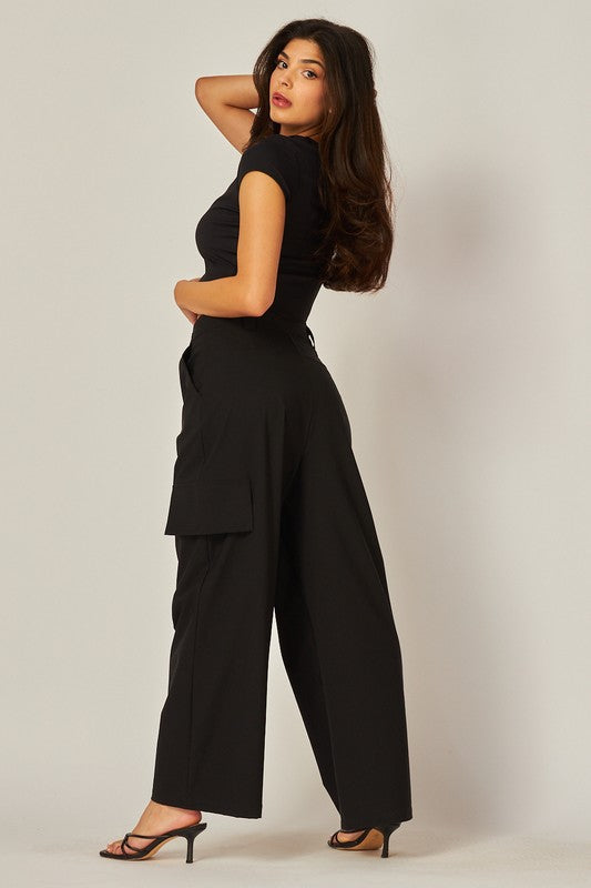 P 754 - Stretch Wide Leg Cargo Pants