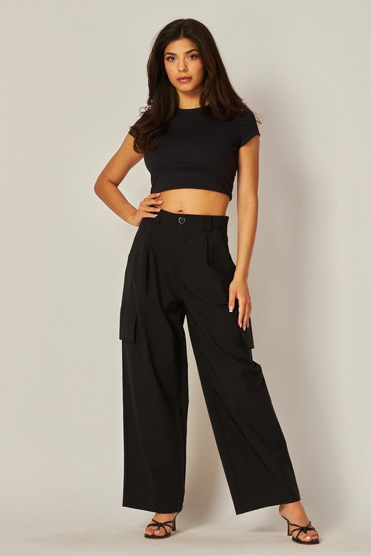 P 754 - Stretch Wide Leg Cargo Pants