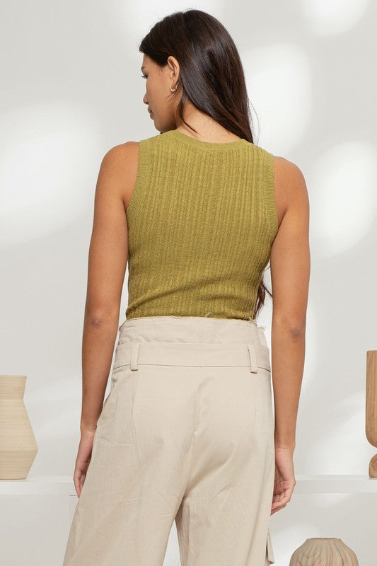 DT 1881 - Sleeveless Sweater Knit Top