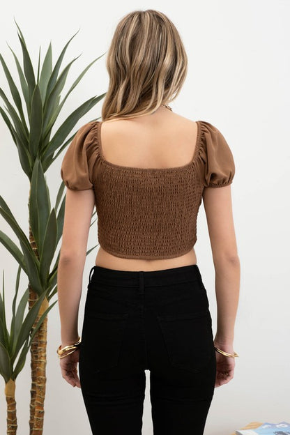 DT 1782 - Puff Sleeve Crop Top